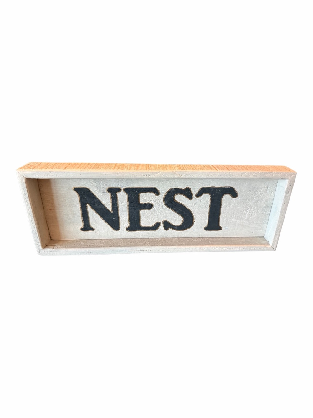 Rustic Farmhouse “NEST” Wood Box Sign Home Decor